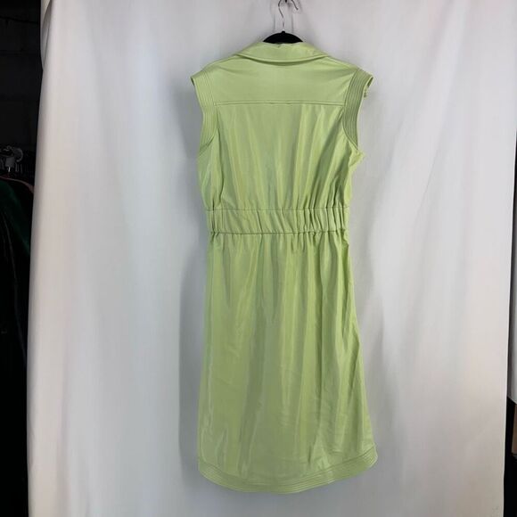 NWT House of Harlow 1960 Women's Lime Green Vegan Leather Midi Dress Medium - Picture 7 of 12
